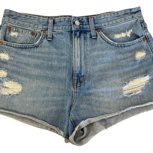 Madewell Faded Blue Ripped Jean Shorts